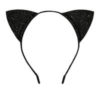 Cat Ears Headband Black Glitter Cat Headband for Women Halloween Cosplay | Black Cat Ears Women Headbands, Halloween Headbands for Adults, Catwoman Ears Halloween Party Accessories