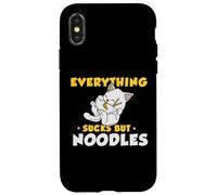 Cat Eat Bowl of Ramen Pho Kawaii Noodle Miso Quote Case for iPhone X/XS