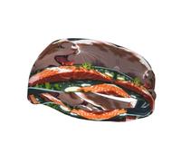 Cat Eating Fish Basketball Fitness Elastic Headband, Unisex Sports Headband, Sports Running Cycling Yoga Sweat-Absorbent Band,