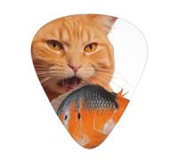 Cat eating fish Printed pick set - 12 pieces, thin, medium and thick guitar picks, suitable for guitar, bass, electric guitar and ukulele