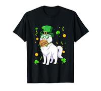 Cat Eating Hamburger Food Lover St. Patrick's Day Shamrocks T-Shirt