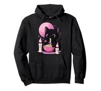Cat Eating Ramen Goth Aesthetic Kawaii Kawaii Pullover Hoodie