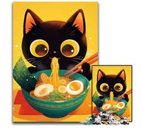Cat Eating Ramen Jigsaws 1000Pieces for Adults Puzzles for Adults Home Activity for Holidays Birthdays And Family Game Nights 1000 PCS(75x50cm)