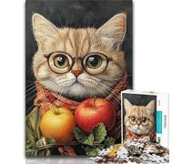 Cat Eating Vegetables Jigsaws Puzzles 1000 Pieces for Adults Gifts,Challenging Family Activity Games DIY Toy for Home Wall Decor Gifts (50x75cm)