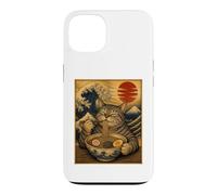 Cat Eats Ramen Retro Japanese Food Funny Noodles Ramen Cat Case for iPhone 13