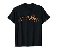 Cat EKG ECG heartbeat graphic cute adorable kawaii pretty T-Shirt