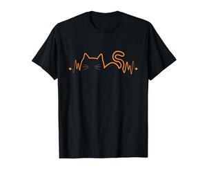 Cat EKG ECG heartbeat graphic cute adorable kawaii pretty T-Shirt