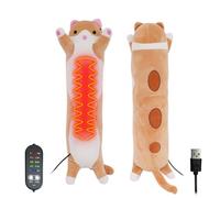 Cat Electric Heat Pad for Period, 50CM Long Cat Plush Body Toy, Cat Plush Portable Stuffed Animal, Back Pain Relief, Menstrual Heating Heated Pad for Women Mum Cat Lovers Birthday Gift, Yellow