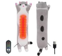 Cat Electric Heat Pad for Period, 50CM Long Cat Plush Body Toy, Cat Plush Portable Stuffed Animal, Back Pain Relief, Menstrual Heating Heated Pad for Women Mum Cat Lovers Birthday Gift, Grey