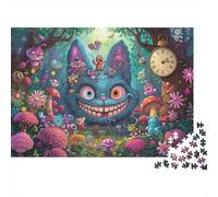 Cat Elf 1000 Piece Jigsaw Puzzles for Adults Featuring Artistic Design Jigsaws for Adults Wonderland Cheshire Cat As A Mind Relaxation Puzzle for Holiday Activity 52x38cm/1000pcs