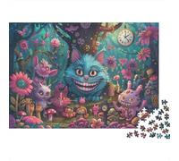 Cat Elf 1000 Piece Puzzles for Adults on Thick Blue Board Colourful Jigsaws Magic Cheshire Cat for Quiet Time Activities And Date Night Ideas 70x50cm/1000pcs