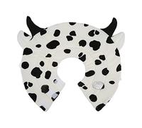 Cat Elizabeth Cone, Adjustable Pet Recovery Collar with Cartoon Cow Pattern, Soft Cotton and Crystal Velvet After Surgery Protective Collar for Dogs and Cats (L Neck circumference 26-30cm Depth 14cm)