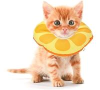 Cat Elizabethan Collar After Surgery Neuter Soft Recovery Cone E Collar Alternative Stop Licking Collar for Small Dog Rabbit Kitten (S,Orange)