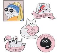 Cat Enamel Pins for Women Men Cute Animal Enamel Brooch Pins Badges for Backpacks Cartoon Letter Enamel Brooch DIY Presents