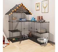 Cat Enclosure, Cat Cage, Indoor Cat Kennels, Small Animal Cage, Indoor Cat Enclosure, DIY Cat Fence with Black Resin Panels