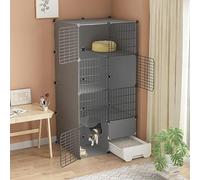 Cat enclosure Cat Cage with Cat Litter Box, Cat Cages Indoor 2/3 Tier Cat Crate Pet Cages for Cats, Exercise Place Ideal for 1-3 Cat for Ferret Kitty, Bunny, Rabbit, Small Animals (One Color 75x49x14