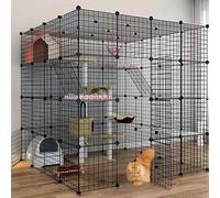 Cat Enclosure, Dog Cages for Small Dogs Indoor, Pet Playpen for Cats, Detachable Extra Large Cat Playpen, Small Animal Cage with Doors(147 * 147 * 146cm)