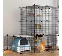 Cat Enclosure, Dog Cages for Small Dogs Indoor, Pet Playpen for Cats, Detachable Extra Large Cat Playpen, Small Animal Cage with Doors(111 * 75 * 110cm)