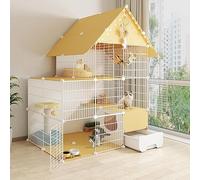 Cat Enclosure Outdoor Indoor Villa Crate with Litter Box for Multiple Cats, Spacious Design for Healthy Play and Relaxation