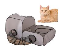 Cat Enclosure | Outdoor Pet Playpen with Surround Tunnel | Portable Foldable Fence with Tunnel Oxford Play House Pet Tent for Kitten Dog Bunny