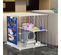 Cat Enclosure, Wire dog cage, DIY cat playpen with litter box and hammock, detachable and foldable, easy to assemble(75 * 75 * 73cm/29 * 29 * 28in)