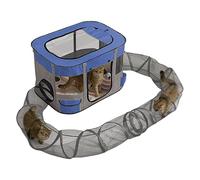 Cat Enclosure with External Tunnel - House for Small Animals Outdoor Portable - Easy Assembly Anti-Boredom Toy for Indoor Outdoor Garden Balcony
