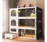 Cat Enclosure with Integrated Litter Box, Indoor Villa for Cats, Perfect for Felines, Safe and Stylish Home Use, Easy to Clean, Spacious Design, Cozy Environment