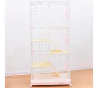 cat Enclosures Cage, Cat Cage Playpen with Cover Lock and Wheels for Small Animals Multicolor 70x50x(62-154) cm(Rose,70x50x154cm)