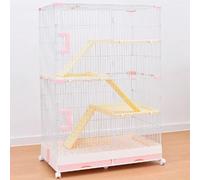 cat Enclosures Cage, Cat Cage Playpen with Cover Lock and Wheels for Small Animals Multicolor 70x50x(62-154) cm(Rose,70x50x108cm)