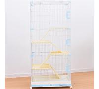 cat Enclosures Cage, Cat Cage Playpen with Cover Lock and Wheels for Small Animals Multicolor 70x50x(62-154) cm(Blue,70x50x154cm)