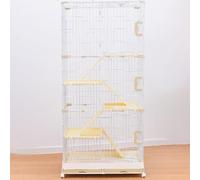 cat Enclosures Cage, Cat Cage Playpen with Cover Lock and Wheels for Small Animals Multicolor 70x50x(62-154) cm(Brown,70x50x154cm)