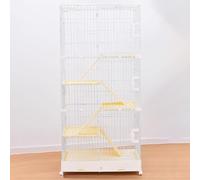 cat Enclosures Cage, Cat Cage Playpen with Cover Lock and Wheels for Small Animals Multicolor 70x50x(62-154) cm(Beige,70x50x154cm)