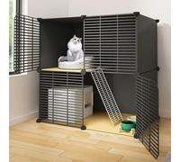 cat Enclosures Cage, DIY Cat Cage Playpen for Indoor Cats Rabbits Small Animals Multiple Sizes Black(29.5x15.4x28.7in/75x39x73cm)