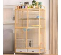 cat Enclosures Cage, Indoor Cat Enclosure With Storage Wheels Lock Multicolor 83x59x(126-156) cm(Gold,83x59x156cm)