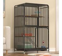 Cat Enclosures Indoor, Metal Cage for Cats, PVC Pull-out Tray, Thick Square Tube, Easy to Assemble and Clean(Black,71x55x137cm)