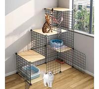 Cat Enclosures Small Animal Cage Large 3-Tier Kitten Crate Cat Kennels Indoor DIY Cat Playpen For Small Animal, Detachable Metal Wire Kennels, Cat Kennels, Cat House Exercise Place (Color : C, Size