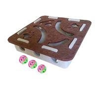 Cat Enrichment Puzzle Scratching Play Box,Felt Enrichment Maze Box,Puzzle Box With Ball For Cat - Apartment Playground Behavioral Education Alone Time