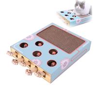 Cat Enrichment Toys,Interactive Whack-a-Moles Game for Indoor Cats,Safe Fun Box Paws Scratcher,Popup And Play Hide Seek,Whack-a-Mole 3-In-1 Scratcher for All Ages Exercise