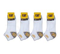 Cat Erpillar 12 Pairs CAT Work SNEAKERS Sneaker Socks Low Size Sneaker Socks Work Socks Women Men Business Socks Size 6-18, 12 Pairs White, 43-46