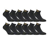 CAT Erpillar 6/12 Pairs Men's Work Sneaker Socks Accident Prevention Reinforced Heel and Toe Cotton