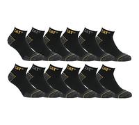 CAT Erpillar 6/12 Pairs Men's Work Sneaker Socks Accident Prevention Reinforced Heel and Toe Cotton