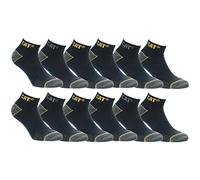 CAT Erpillar 6/12 Pairs Men's Work Sneaker Socks Accident Prevention Reinforced Heel and Toe Cotton