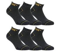 CAT Erpillar 6/12 Pairs Men's Work Sneaker Socks Accident Prevention Reinforced Heel and Toe Cotton