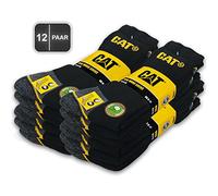 Cat erpillar CAT 12 Pairs Real Work Socks Women's Men's Work Socks Business Socks Stockings Choice of Sizes 35-50, 12 pairs of black, 43-46