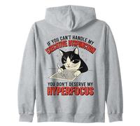 Cat Executive Dysfunction Hyperfocus ADHD Zip Hoodie