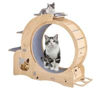 Cat Exercise Running Wheels with Ilent Running Wheel Detachable Carpet and Climbing Ladders and Bowls for Walking/Spinning/Training Cat Running Treadmill for Indoor