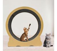 Cat Exercise Wheel, 52.5inch Cat Treadmill Running Machine, Wooden Running Wheel with Lock & Carpeted Runway for Indoor Cats Weight Control