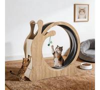Cat Exercise Wheel, 85cm Inner Diameter Large Cat Treadmill with Removable Carpet, Scratching Board & Play Balls, Kitten Running Wheel for Indoor Cats Walking Training for Cats' Weight Loss & Health-B
