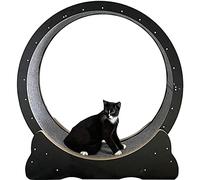 cat exercise wheel, natural Wooden Cat Spinning Wheel Exerciser for Indoor Cats,security Lock Design,pet Treadmill Toys(Black,XL)