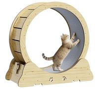 Cat Exercise Wheel, Quiet 34" Cat Treadmill for Indoor Cats, Running Wheel with Carpeted Runway & Safety Lock, Compact Design for Small & Adult Cats Weight Loss & Daily Exercise